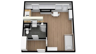 Pronájem bytu 1+kk/L/S, 25 m2, Praha  8 - Troja, ul. Písečná.