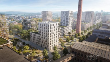 Prodej bytu 2+kk s terasou v novém projektu Nová papírna v Plzni. 