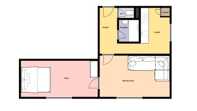 Pronájem hezkého bytu 2+1/S, 55 m2, Praha 6 - Vokovice, ul. K Lánu.